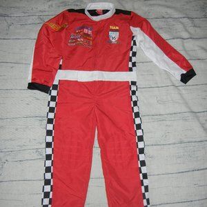 Disney Cars McQueen jumpsuit racing costume sz L  4-5